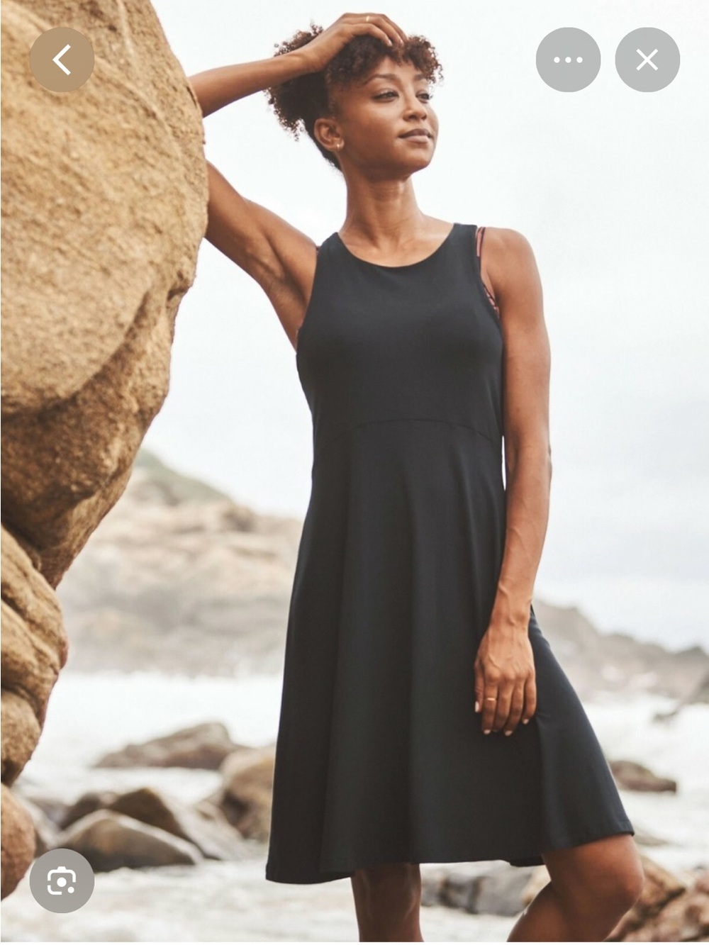 Athleta Black Sleeveless Midi Dress